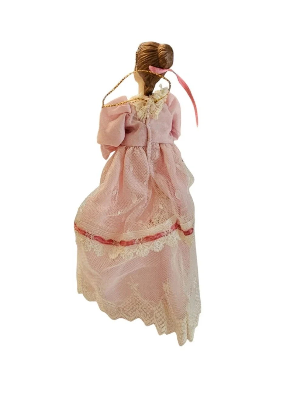 Vintage Christmas Tree Topper Angel Light Pink Porcelain Victorian